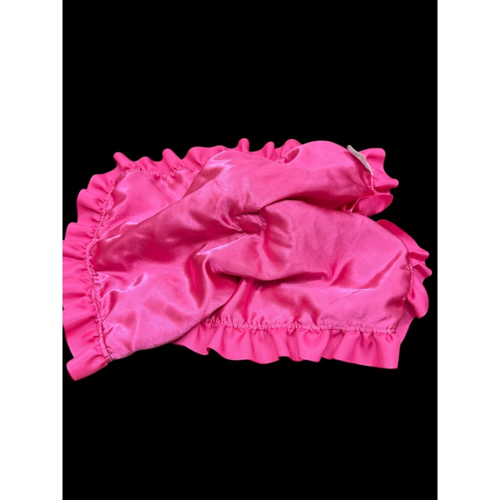 Okie Dokie Pink Owl Security Blanket Lovey Rattle Plush‎ Satin Ruffle Baby Toy - Picture 2 of 3